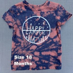 Hand-painted bleach tie dye Happy Camper Shirt